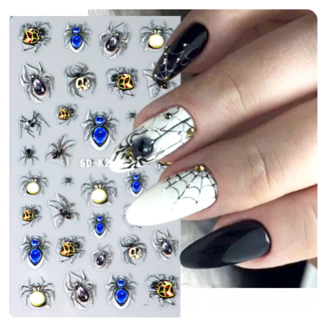 JNBS 5D Nail Sticker Halloween Spiders - Image 3