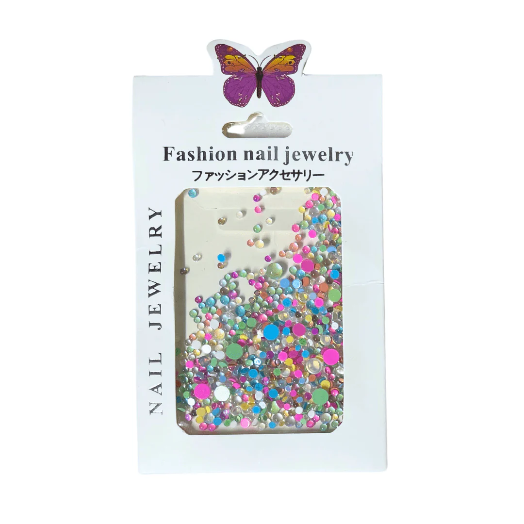 JNBS Fashion Nail Jewelry Rhinestone Round (10 Colors) - Image 2