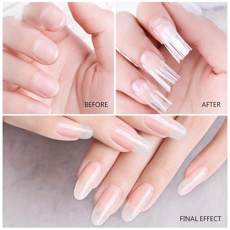 JNBS Fiber Glass for Gel DIY Nails White Acrylic Extension Tips - Image 2