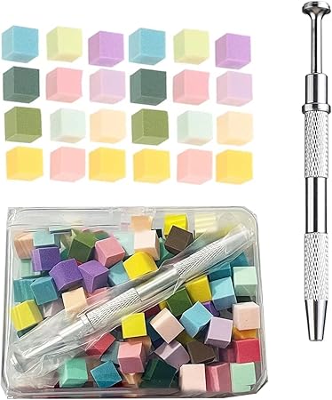 JNBS Mini Nail Sponges with Grabbing Pen (Assorted Color)
