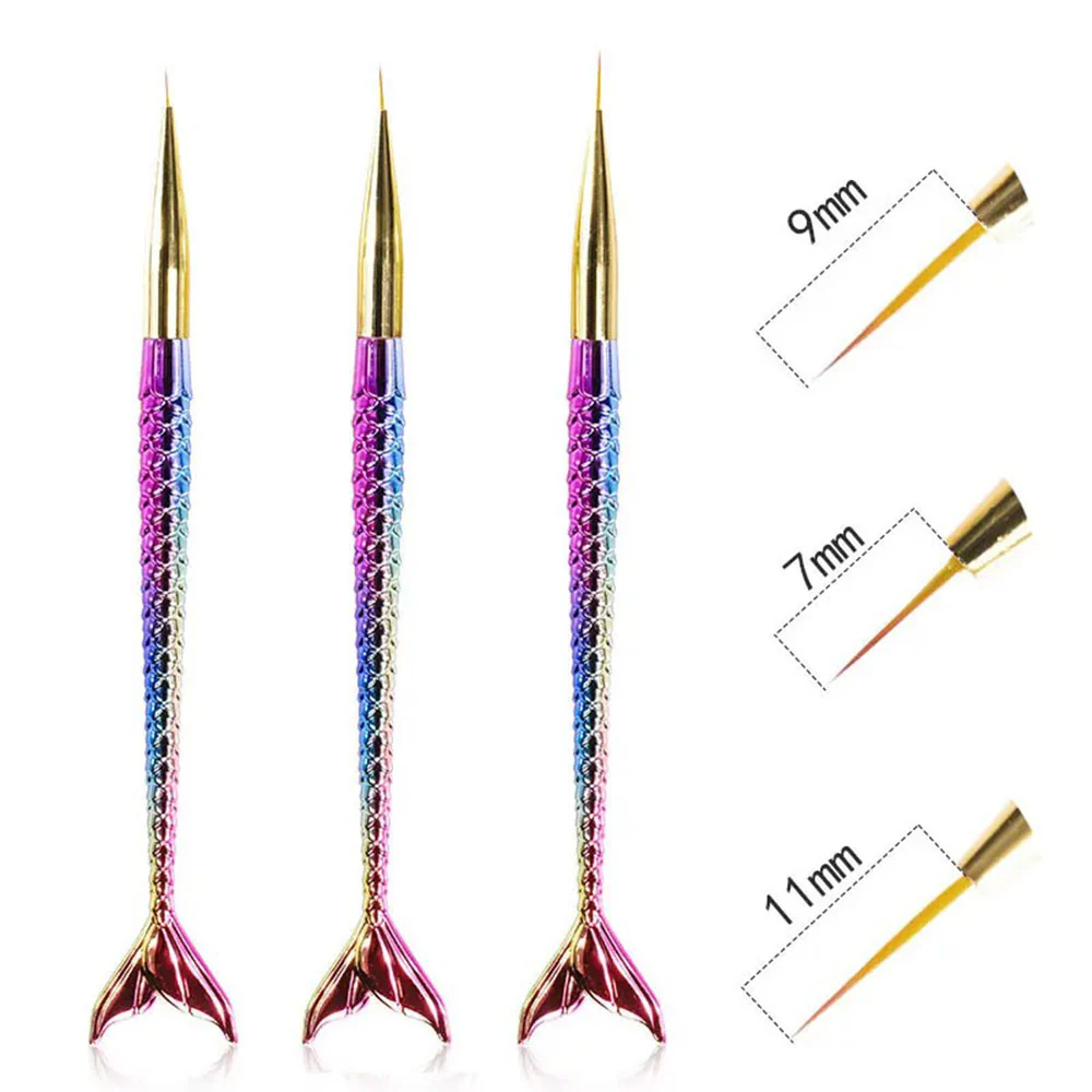 JNBS Nail Art Brush Liner Rainbow Set 3 pcs - Image 3