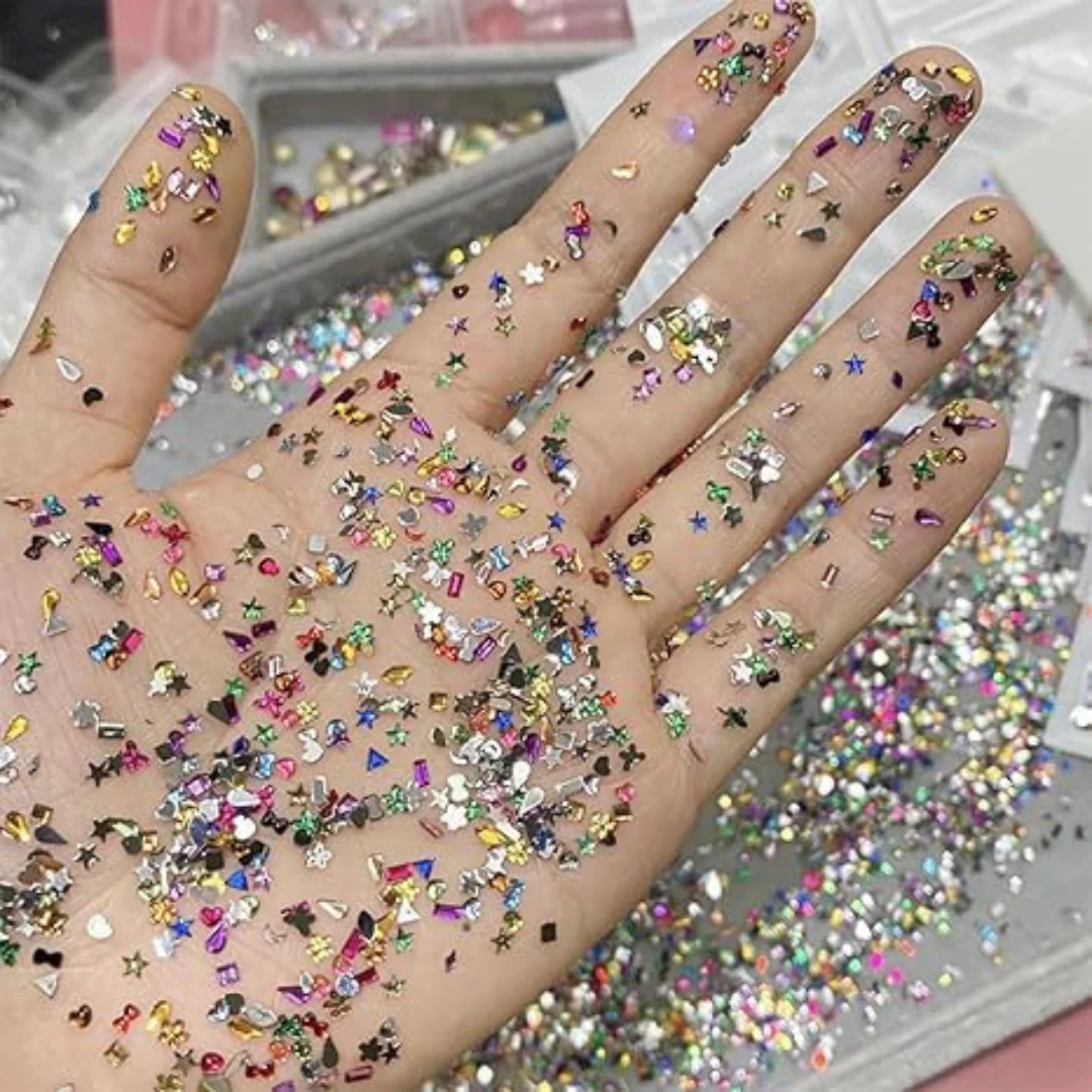 JNBS Nail Charm Acrylic Decoration Mix 1000pcs/bag - Image 3
