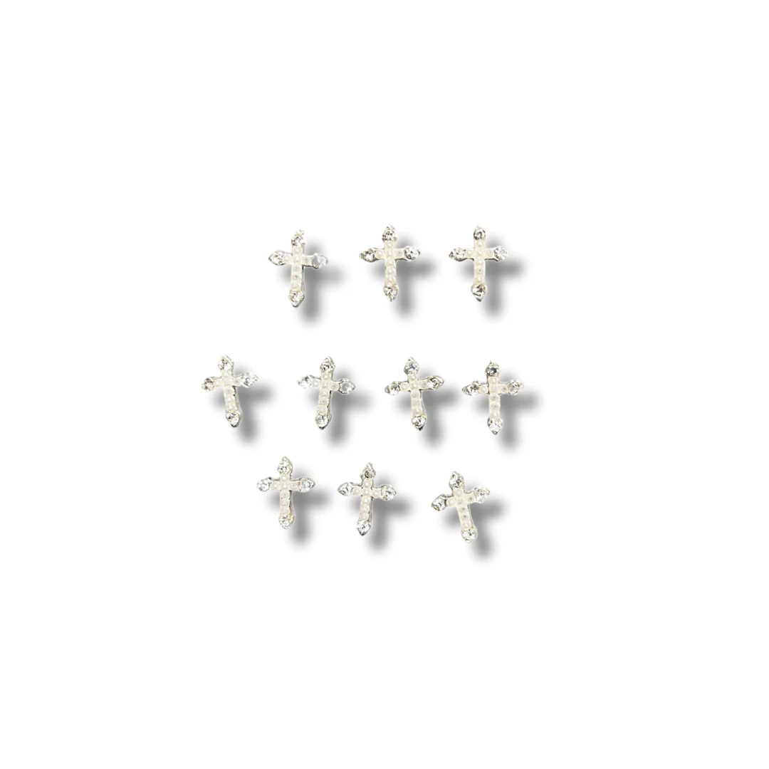 JNBS Nail Charm Diamond Cross (10pcs) - 3 Styles - Image 3