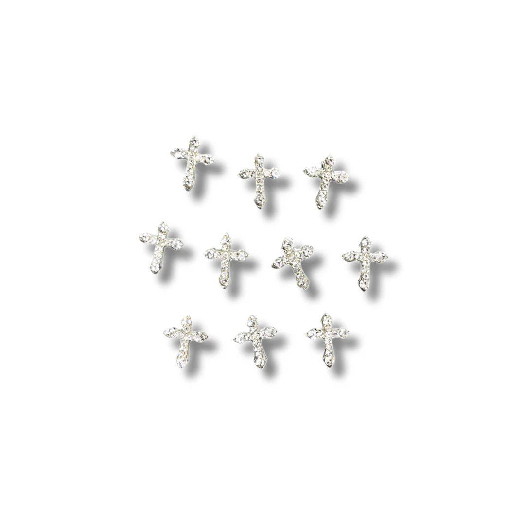 JNBS Nail Charm Diamond Cross (10pcs) - 3 Styles - Image 4