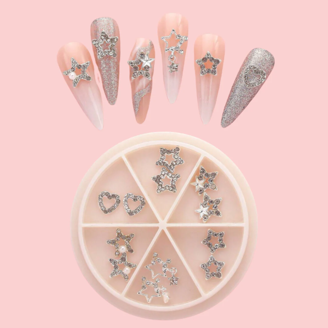 JNBS Nail Charm Gem Star & Heart 7350 (12pcs) - Image 5