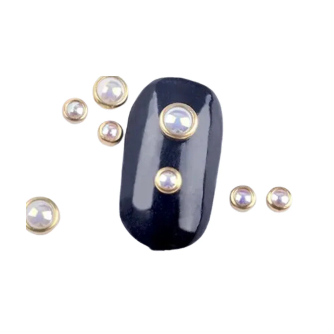 JNBS Nail Charm heel Ornament With Edge Pearl (12 grids) - Image 2
