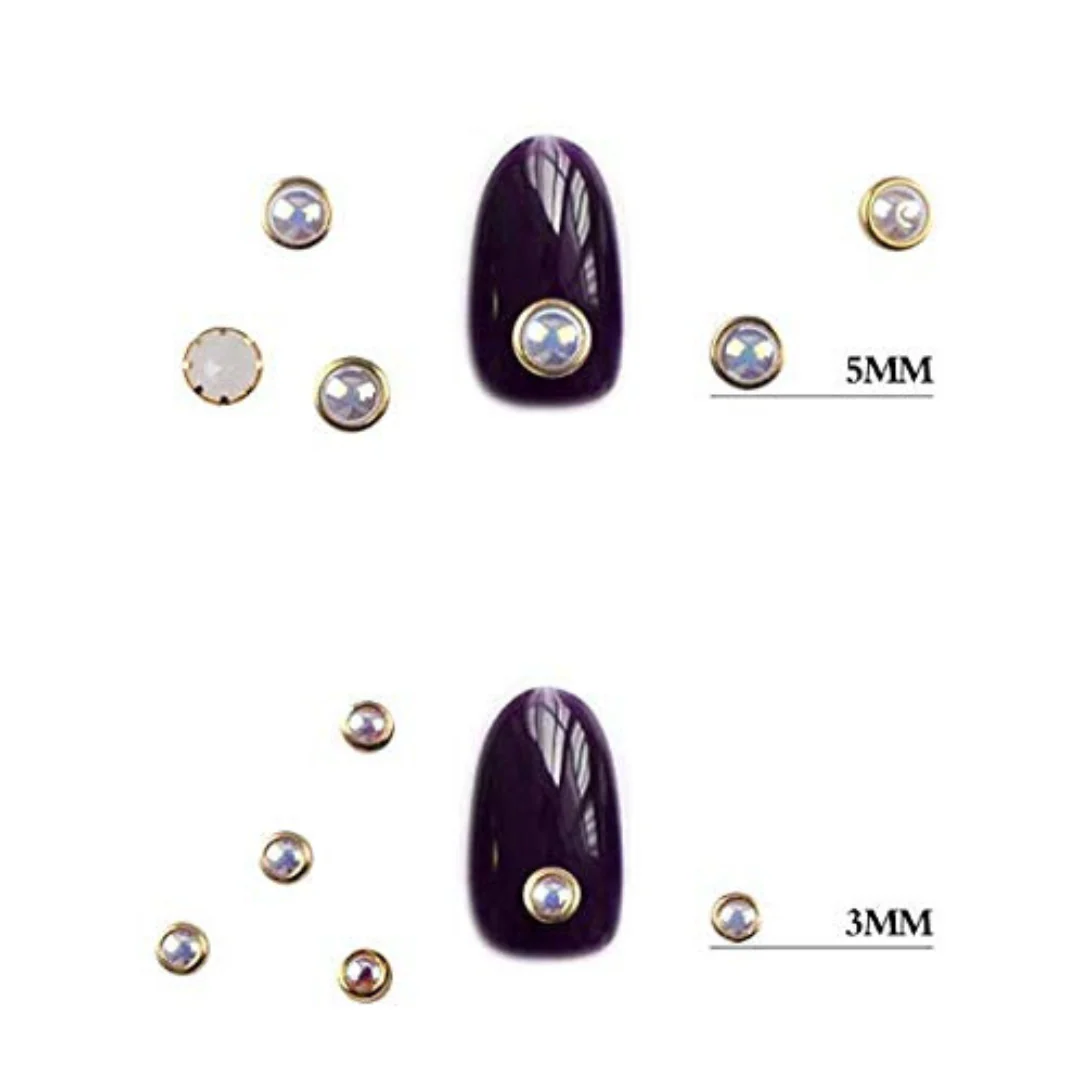 JNBS Nail Charm heel Ornament With Edge Pearl (12 grids) - Image 3