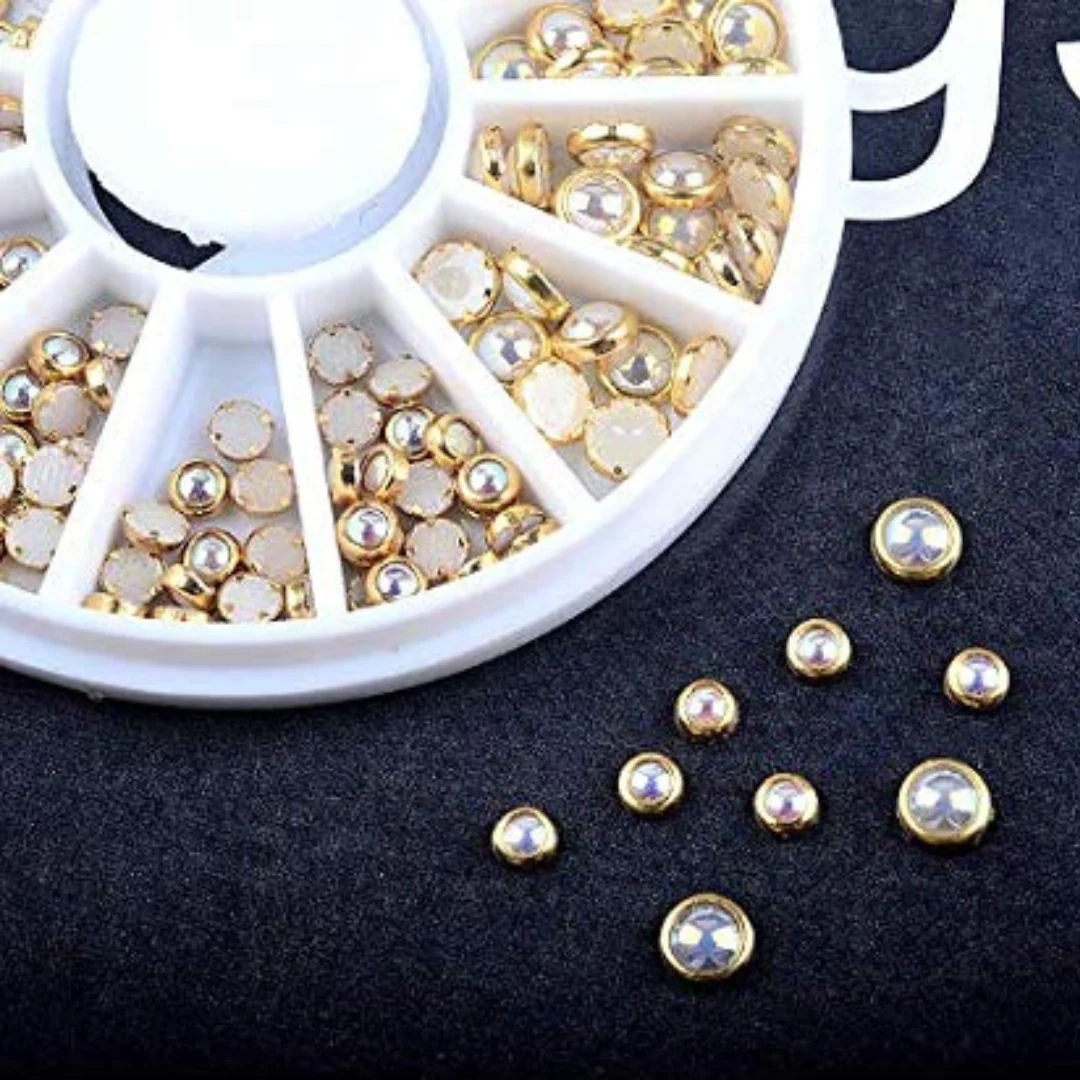 JNBS Nail Charm heel Ornament With Edge Pearl (12 grids) - Image 4