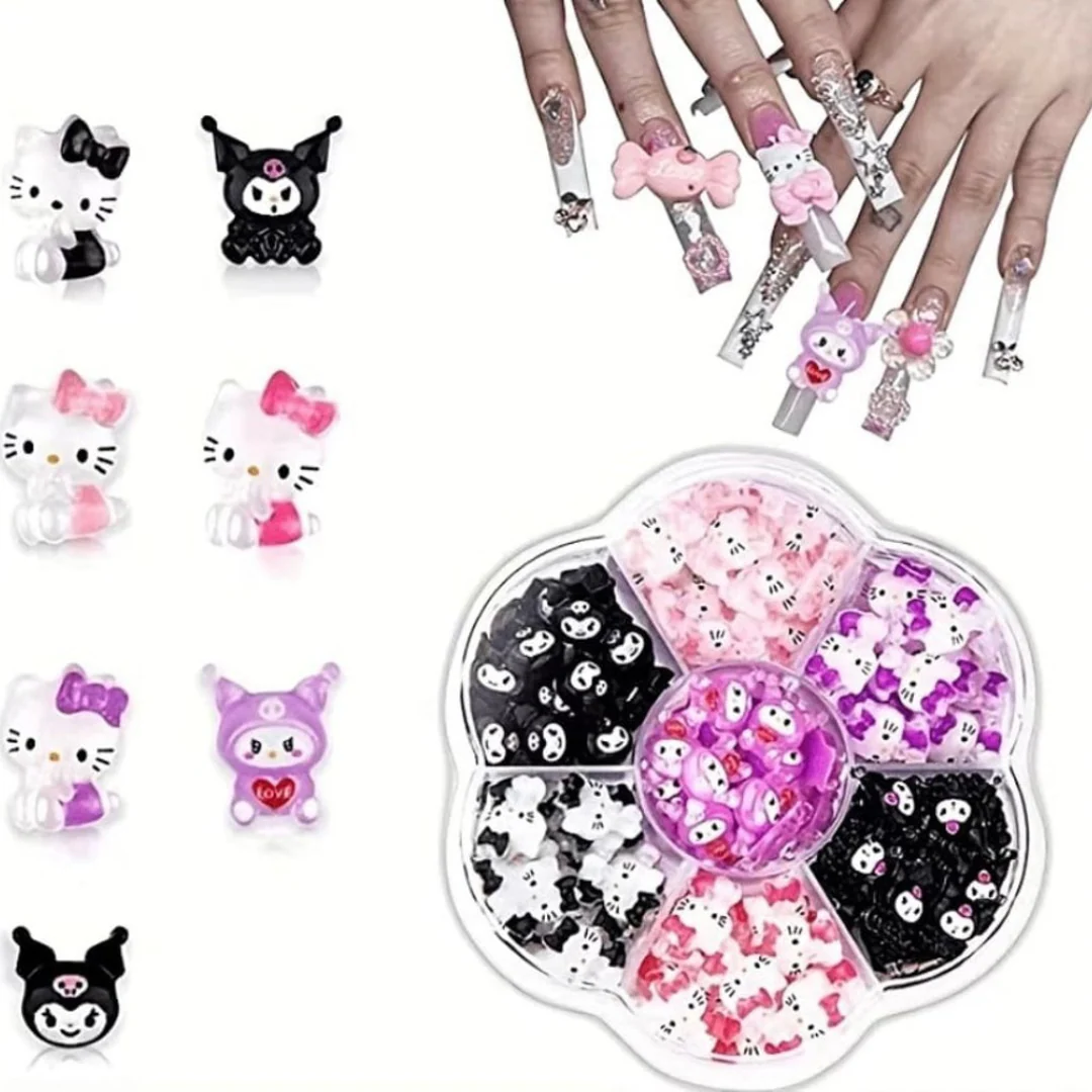 JNBS Nail Charm Kawaii Cute Mix Set 7374 (7 Grids) - Image 2