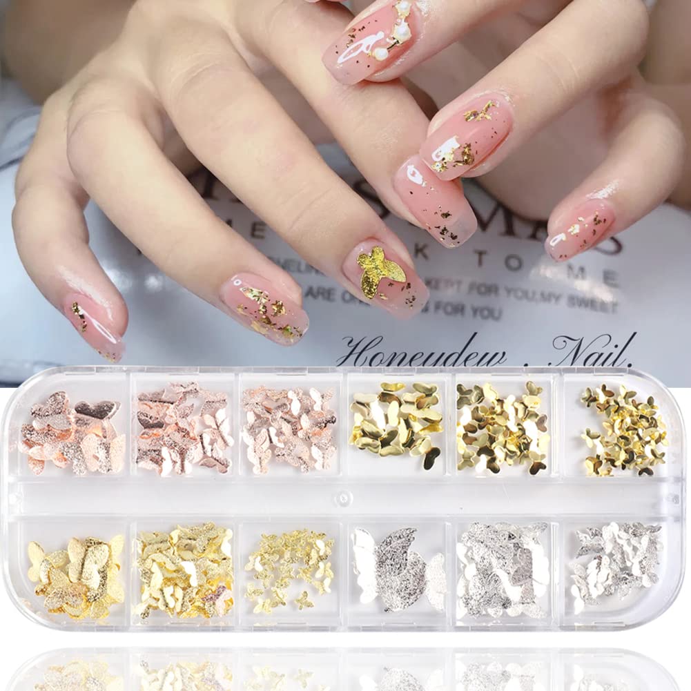 JNBS Nail Charm Metal Butterfly Set 7355 (12 Grids) - Image 5