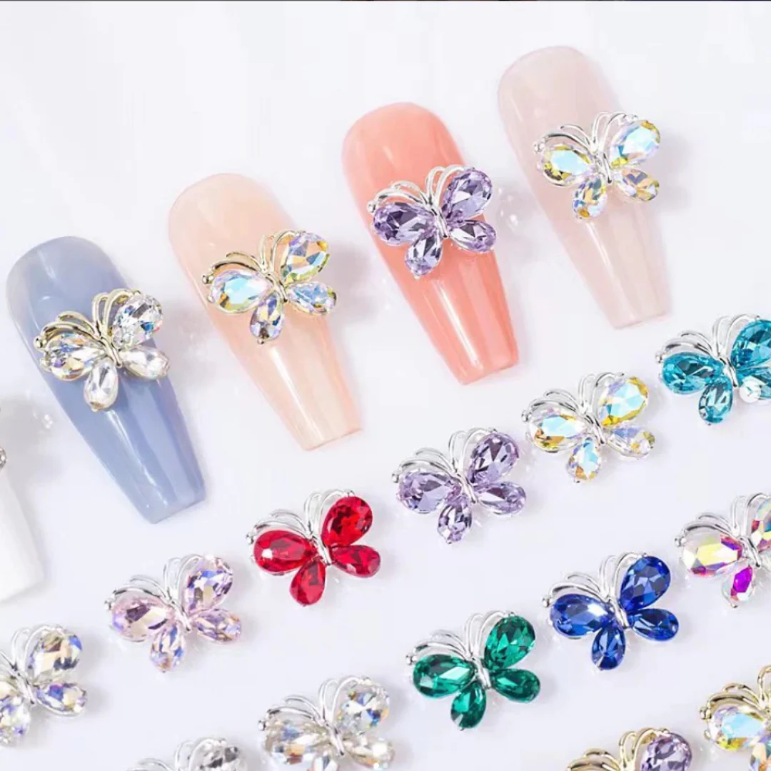JNBS Nail Charm Rhinestone Butterfly 7358 (6pcs) - Image 2