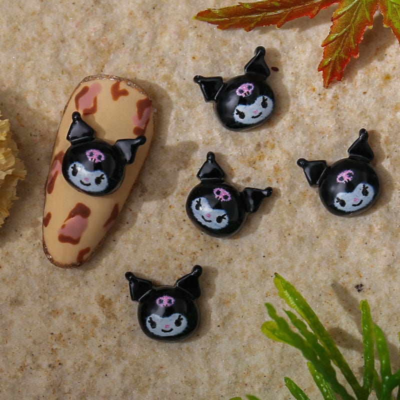 JNBS Nail Charm Kawaii Bad Kitty Black - Image 2