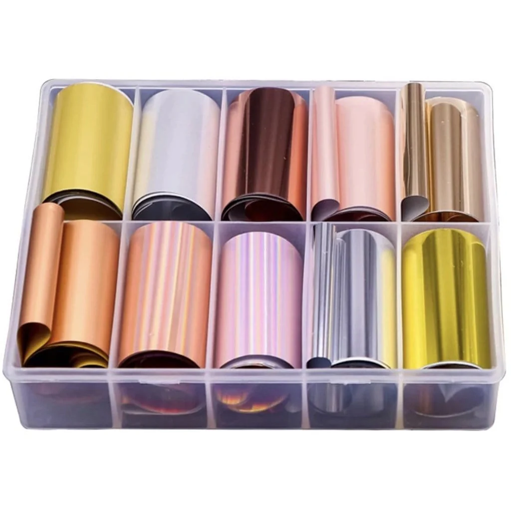 JNBS Nail Foil Box of 10 Sheets Aurora Mylar - Image 2