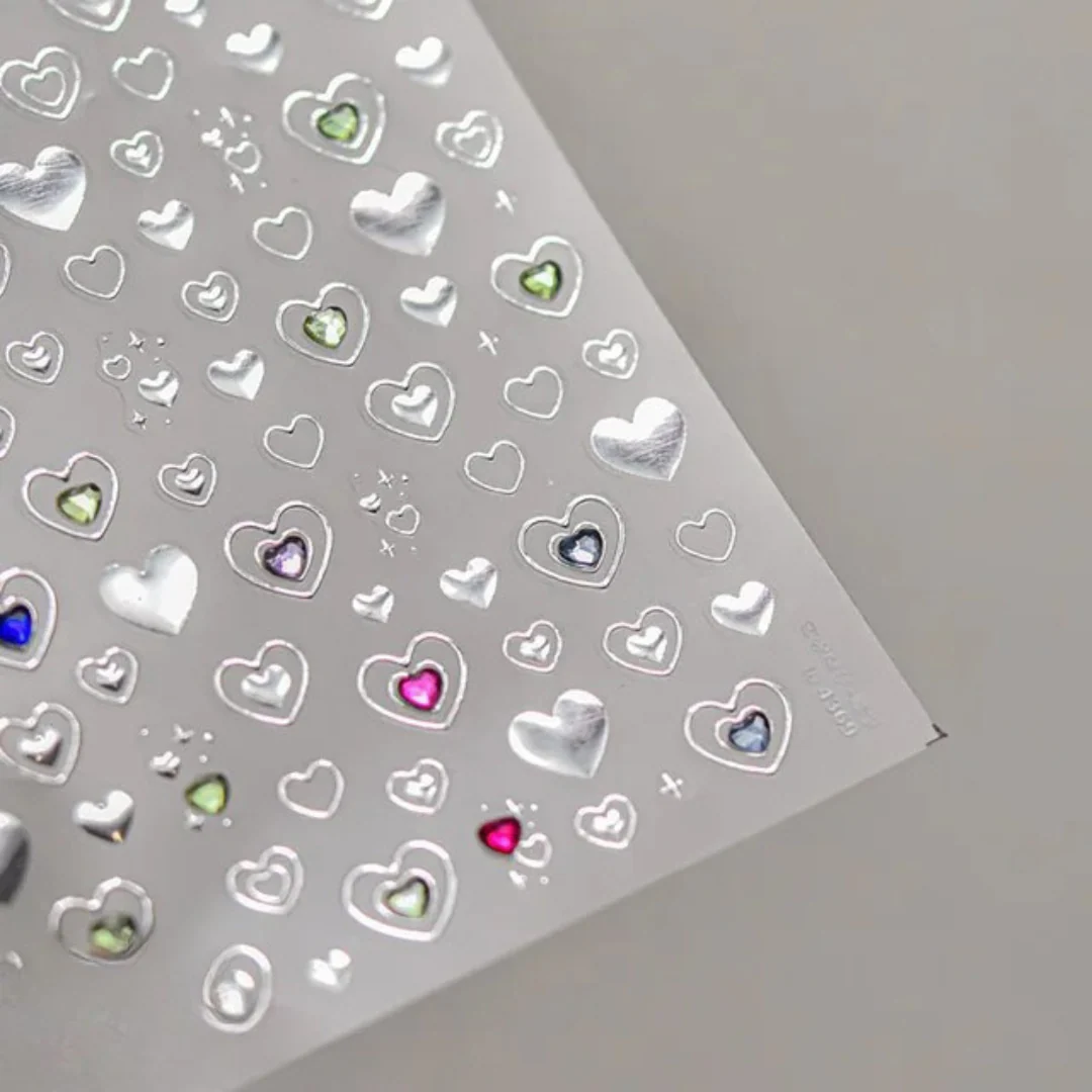 JNBS Nail Sticker Embossed Heart TO-4369 - Image 2