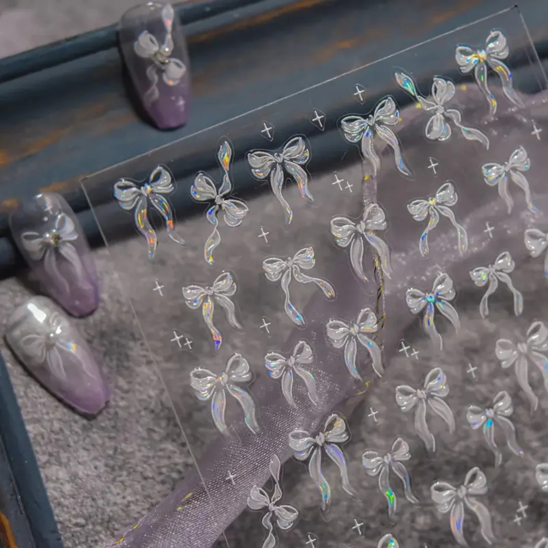 JNBS Nail Sticker Glitter Bow - Image 6