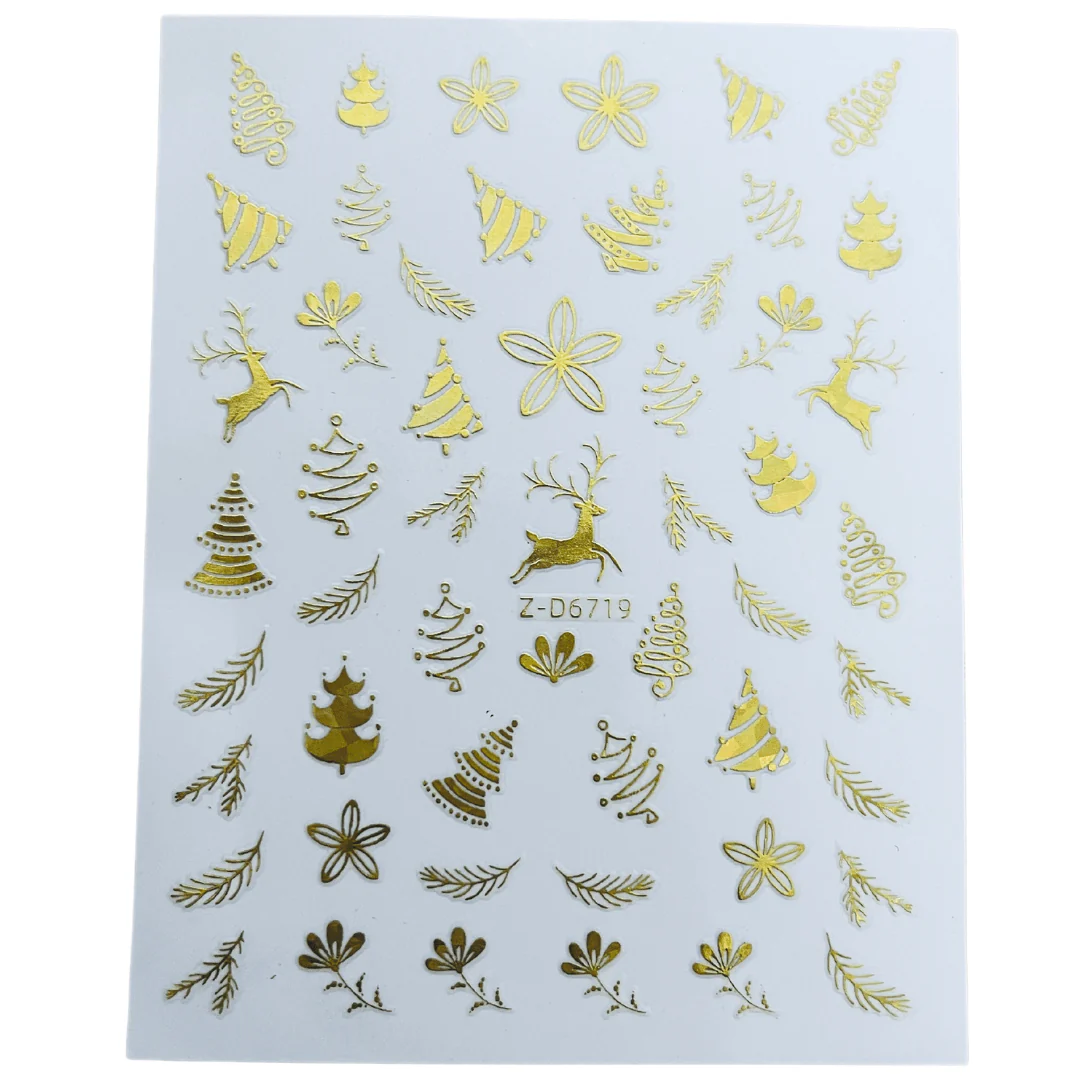 JNBS Nail Sticker Gold Christmas - Image 5