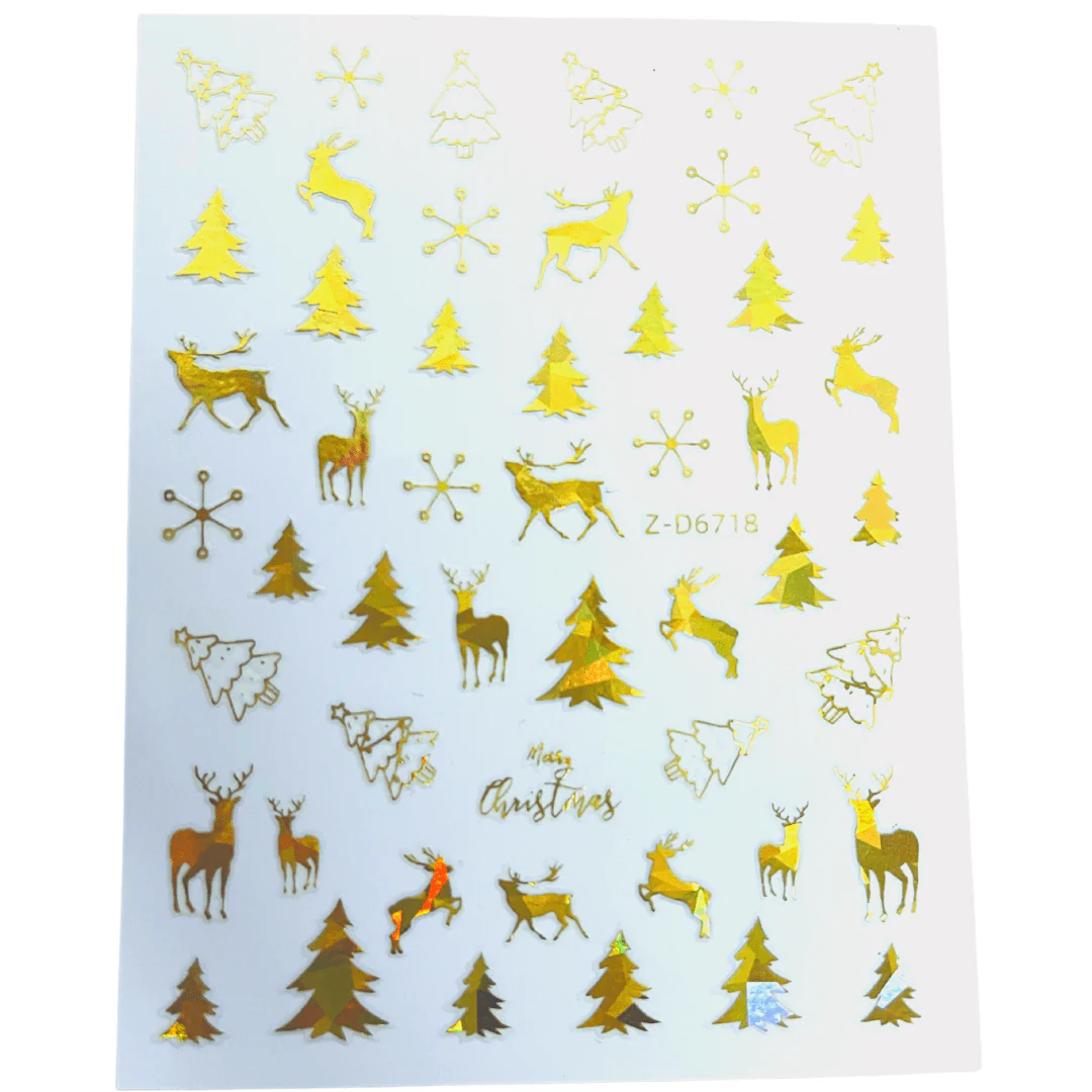 JNBS Nail Sticker Gold Christmas - Image 8