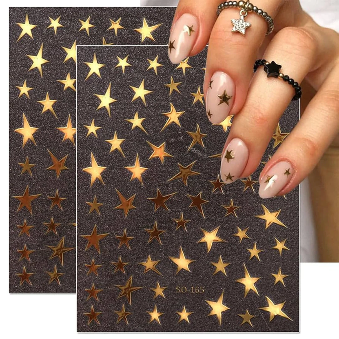 JNBS Nail Sticker Gold & Silver Star SO-165 - Image 2