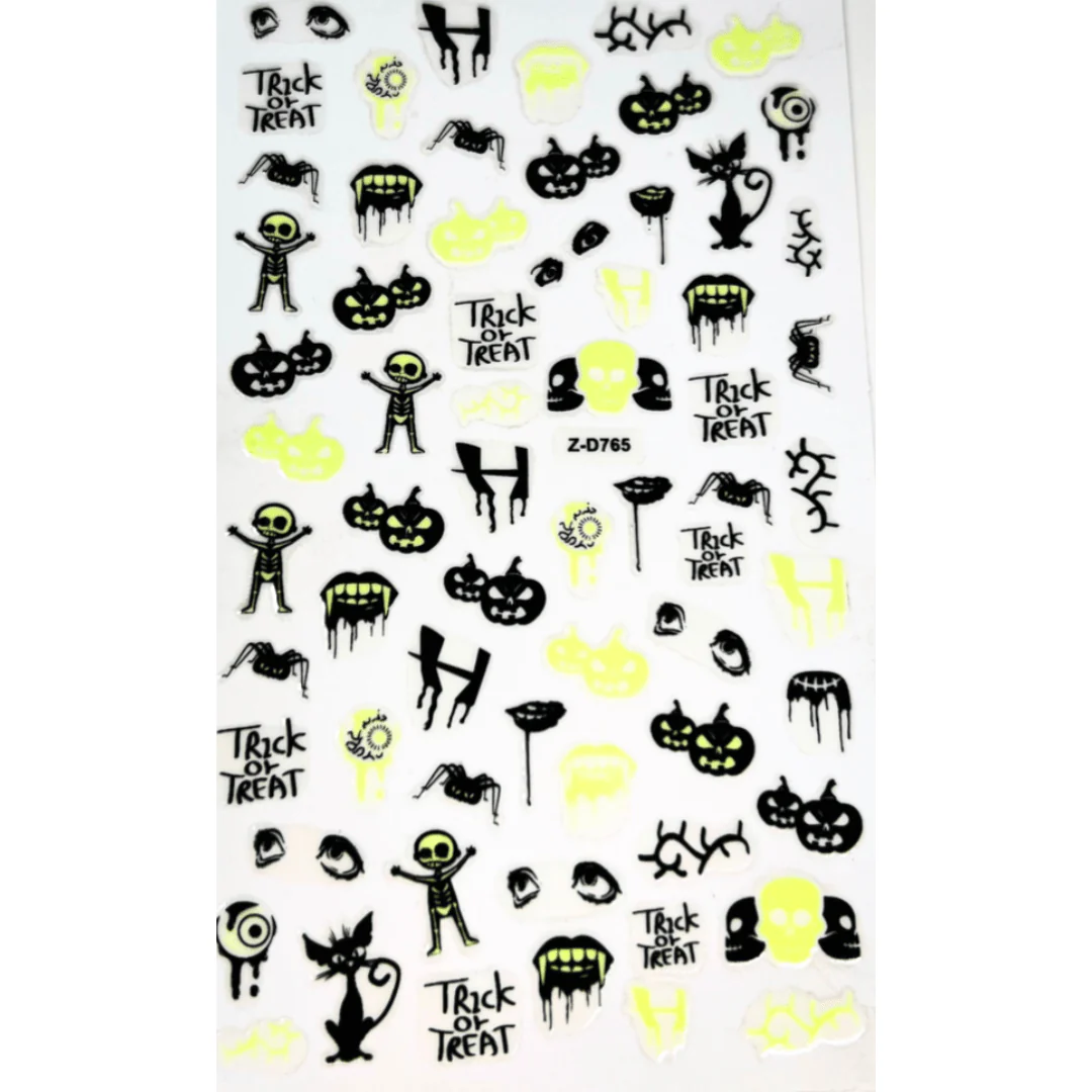 JNBS Nail Sticker Halloween Glow In The Dark - Image 2