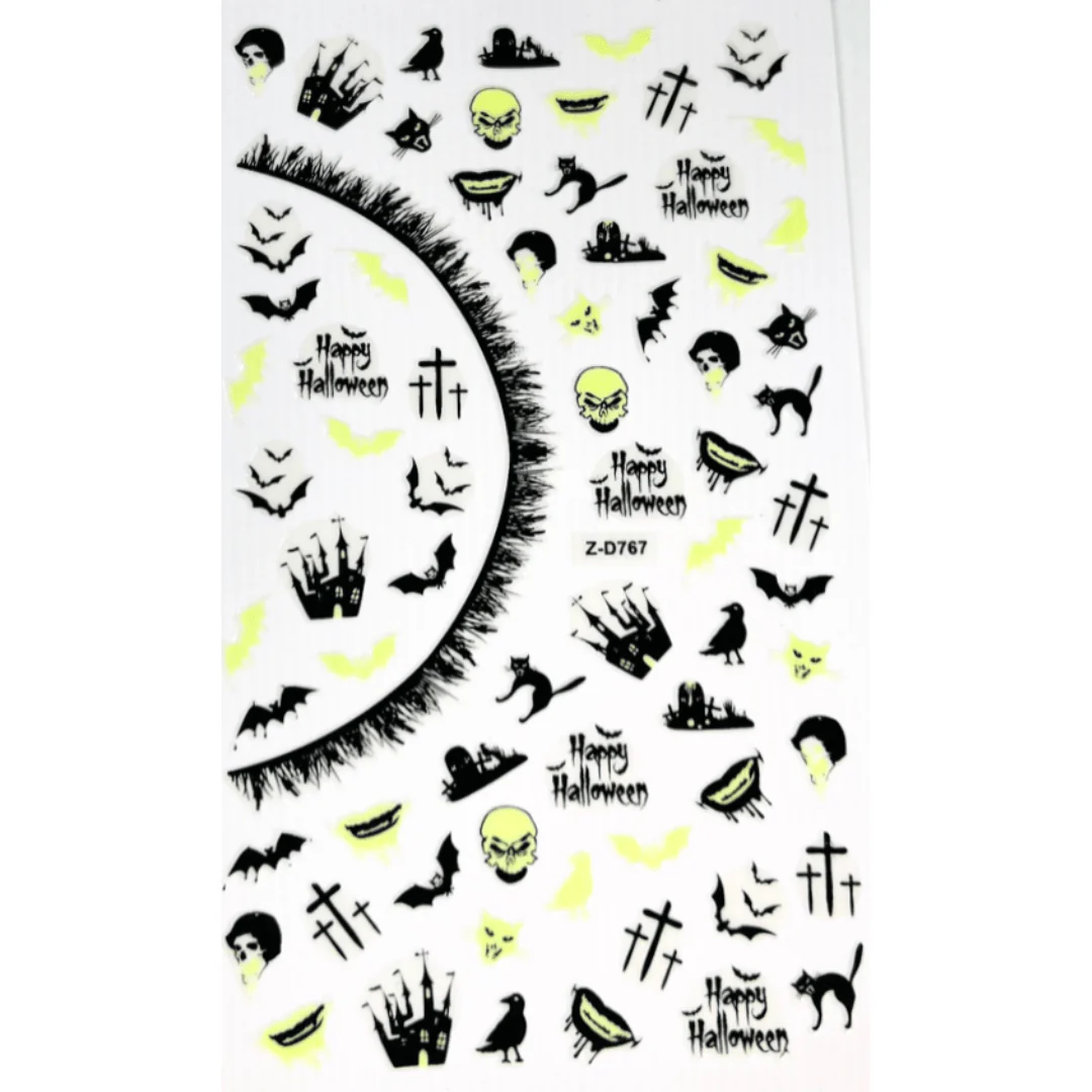 JNBS Nail Sticker Halloween Glow In The Dark - Image 4