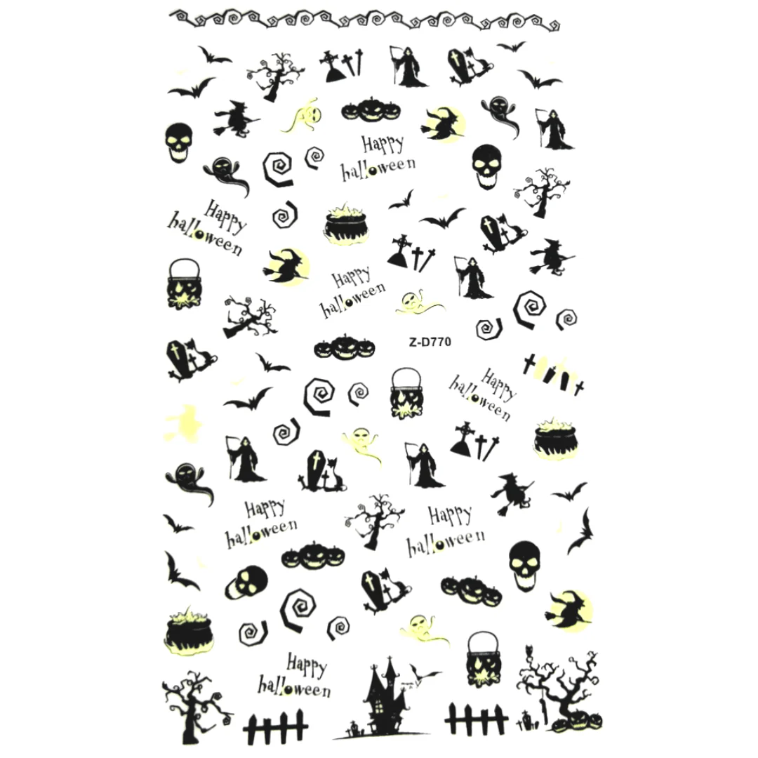 JNBS Nail Sticker Halloween Glow In The Dark - Image 7