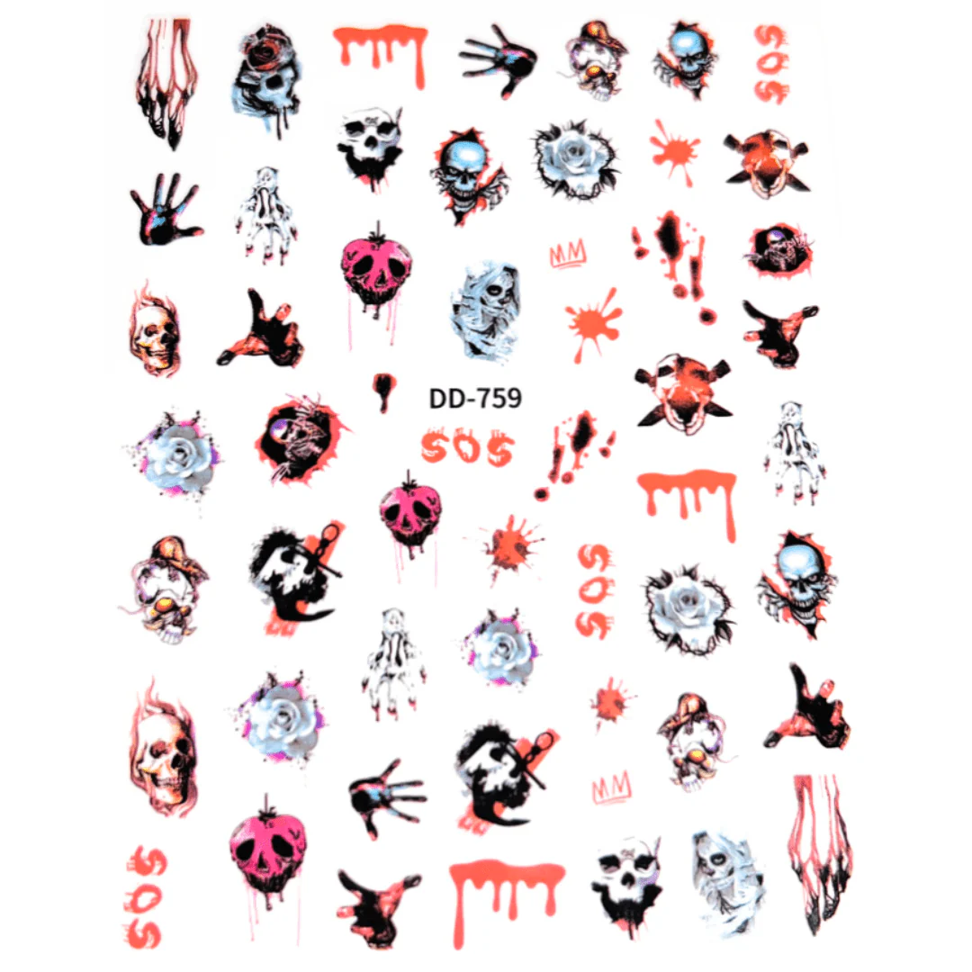 JNBS Nail Sticker Halloween Skeleton - Image 2