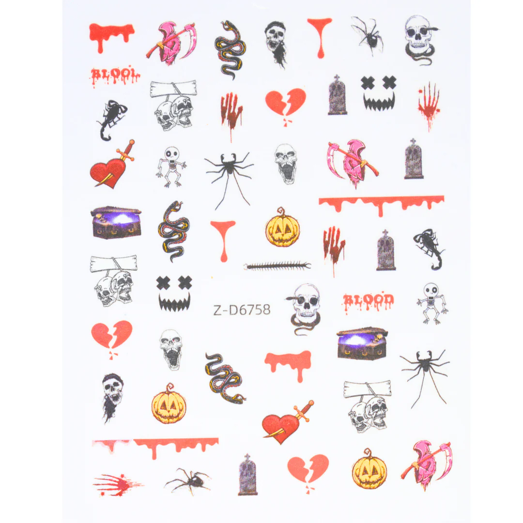 JNBS Nail Sticker Halloween Skeleton - Image 3