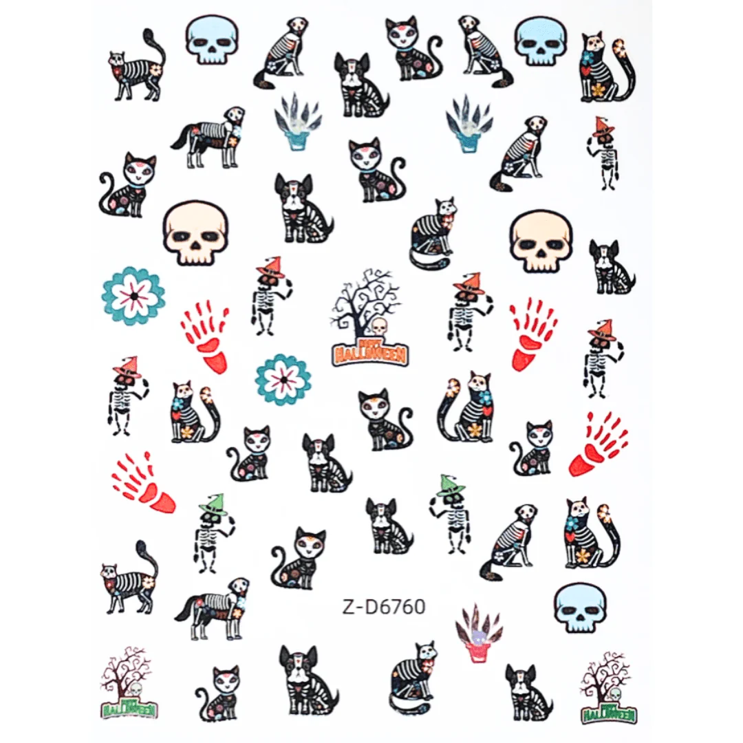 JNBS Nail Sticker Halloween Skeleton - Image 4
