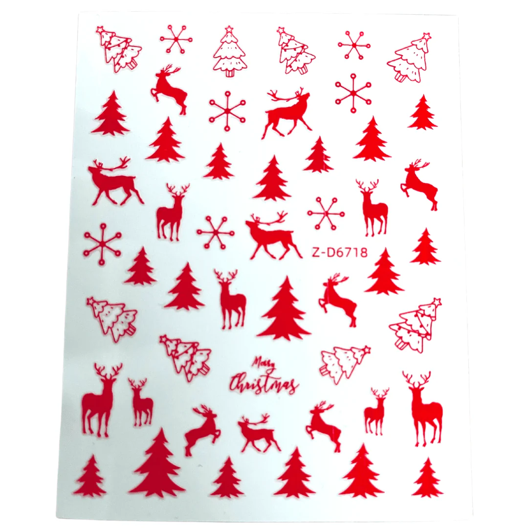 JNBS Nail Sticker Red Christmas - Image 5