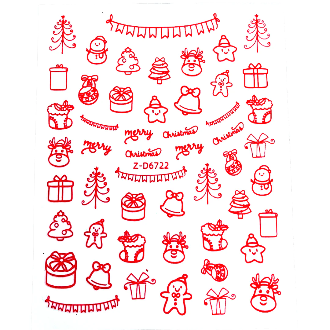 JNBS Nail Sticker Red Christmas - Image 7