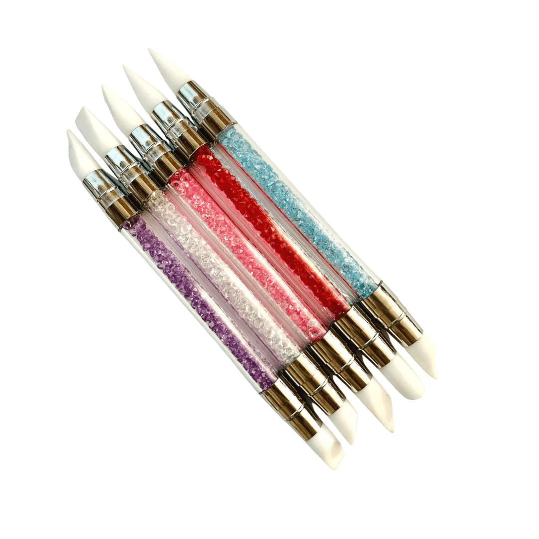 JNBS Nail Brush Set Double Sided Silicone Tool Pen Brush (5pcs) - Assorted Color