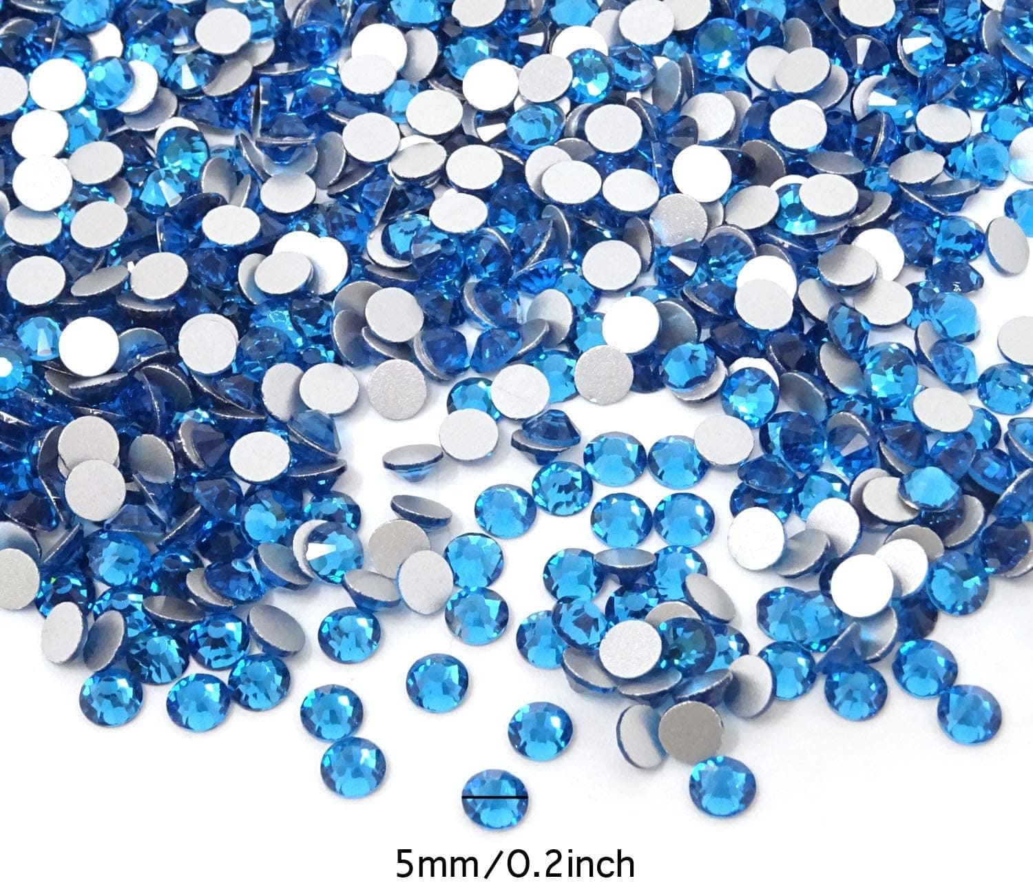 JNBS Round Flatback Rhinestone Peacock Blue - Image 2