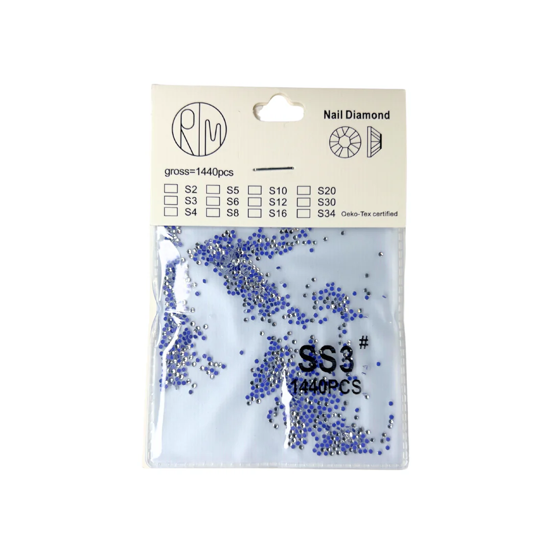JNBS Round Flatback Sparkly Rhinestone Clear