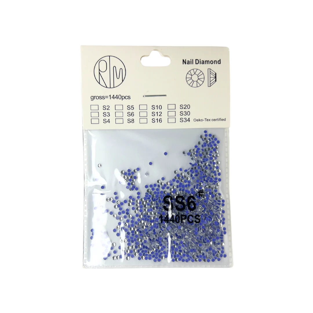 JNBS Round Flatback Sparkly Rhinestone Clear - Image 2