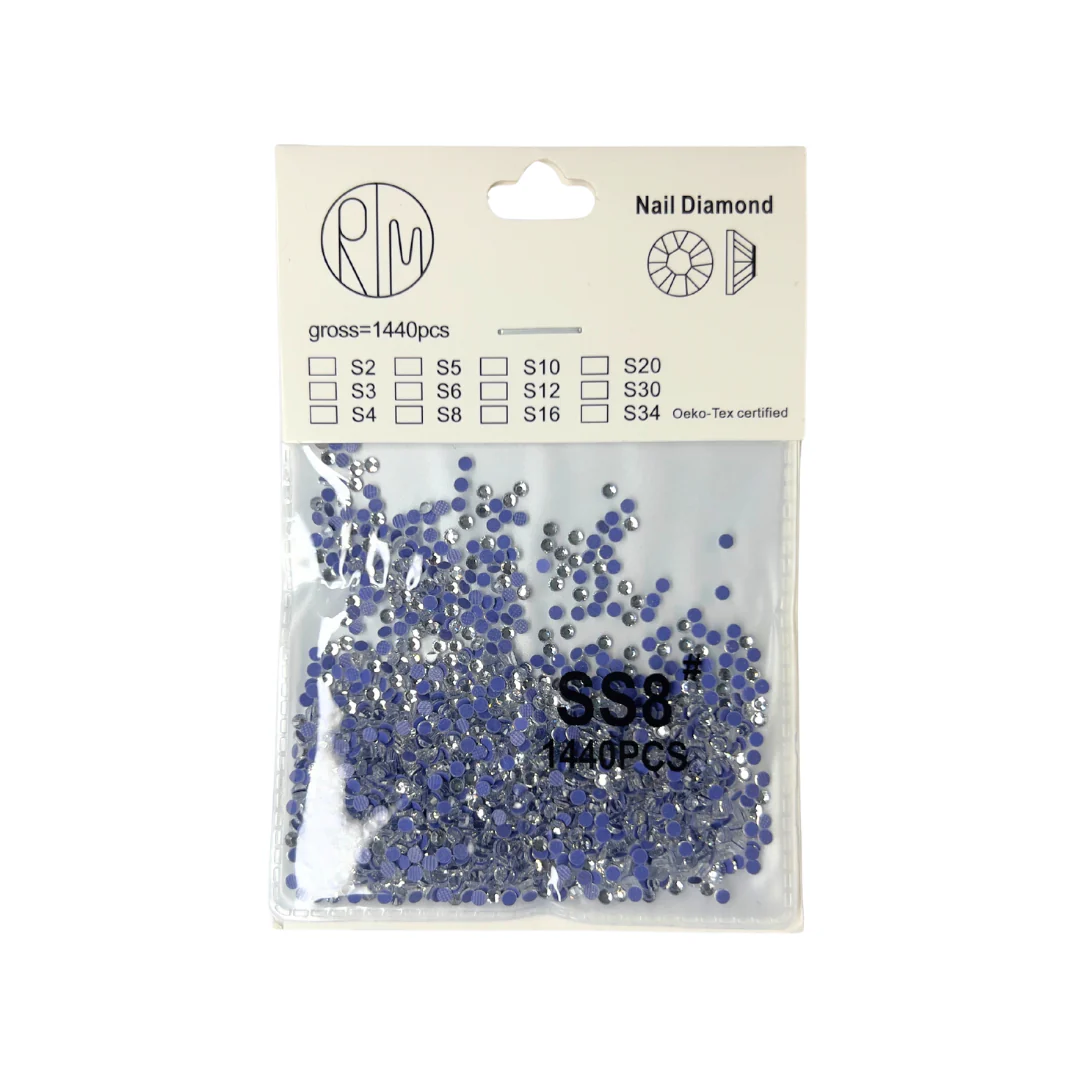 JNBS Round Flatback Sparkly Rhinestone Clear - Image 3