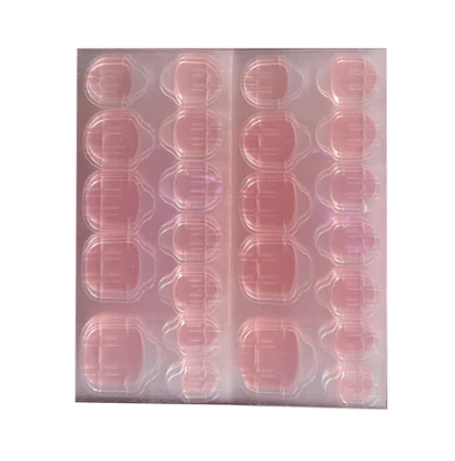 JNBS Stick Clear Nail Glue Sticker Pink (10 sheets/bag) - Image 2