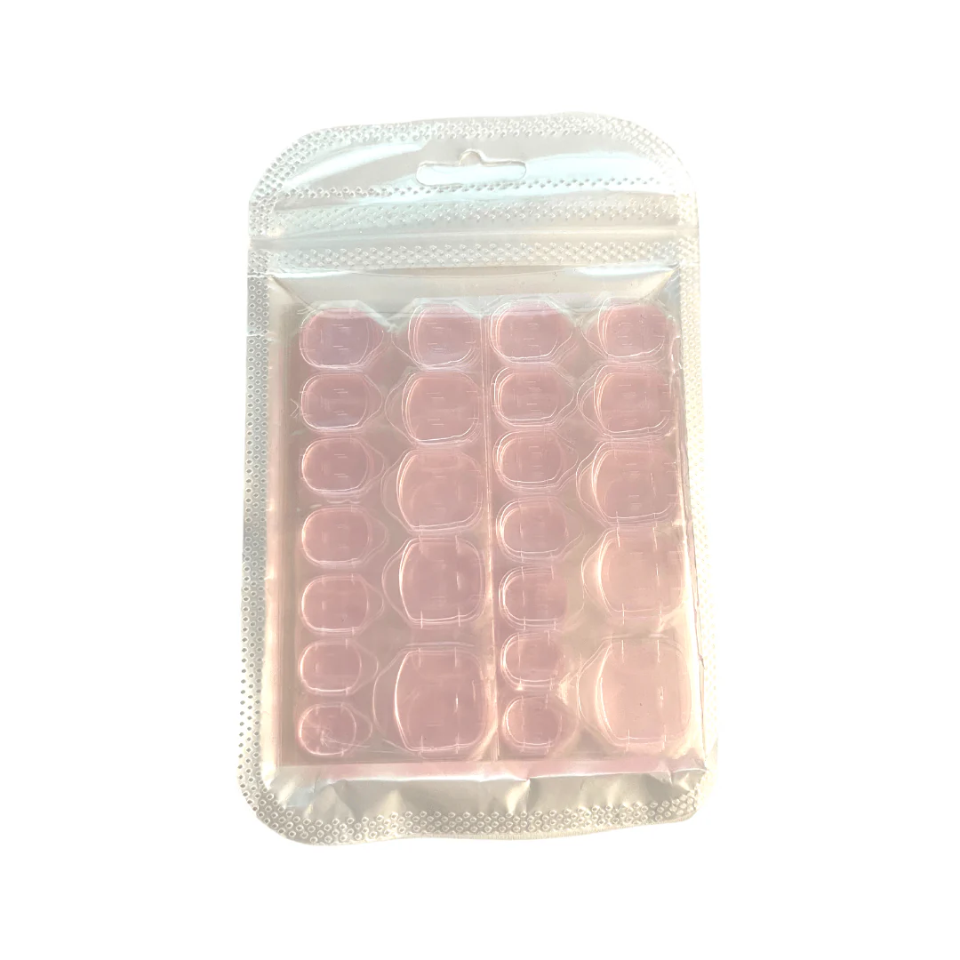 JNBS Stick Clear Nail Glue Sticker Pink (10 sheets/bag) - Image 3