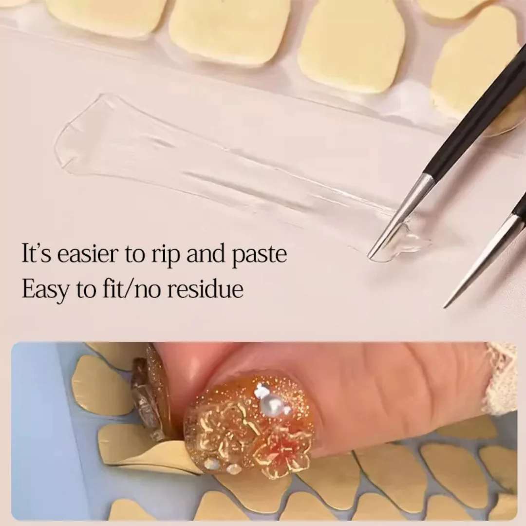 JNBS Stick Clear Nail Glue Transparent Double Side Jelly (10pcs/bag) - Image 4