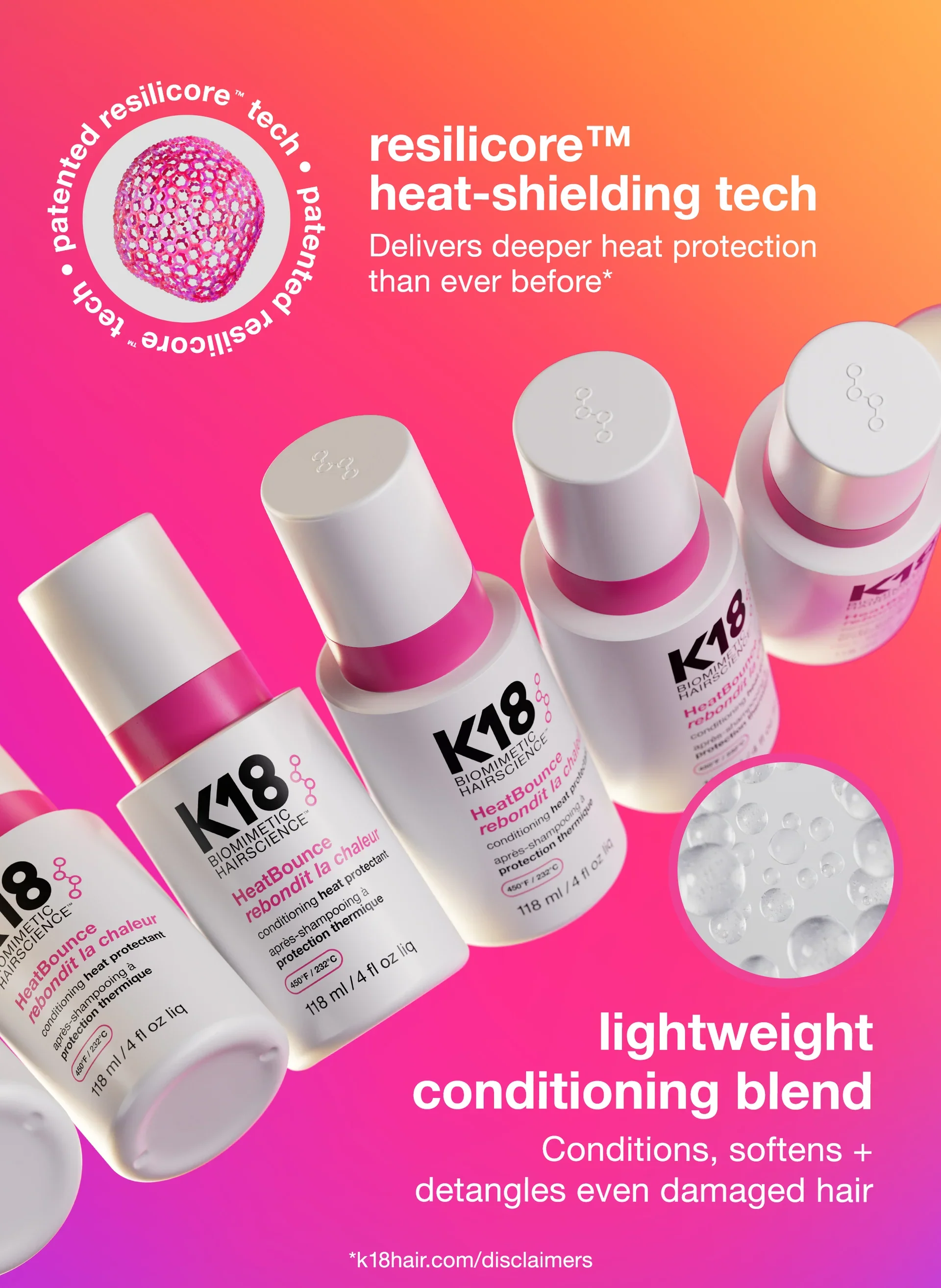 K18 Biomimetic Hairscience Heat Bounce Conditioning Heat Protectant 4 fl. oz. - Image 10