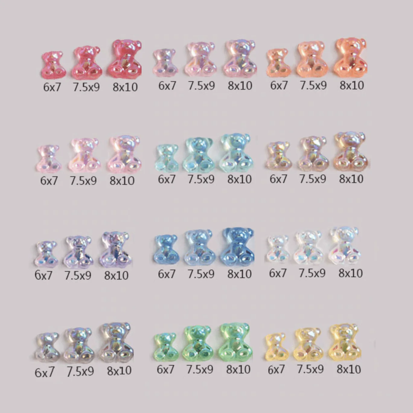 JNBS 3D Kawaii Charm Art Glitter Gummy Bear (Jar of 3 pcs) 1 - Image 2