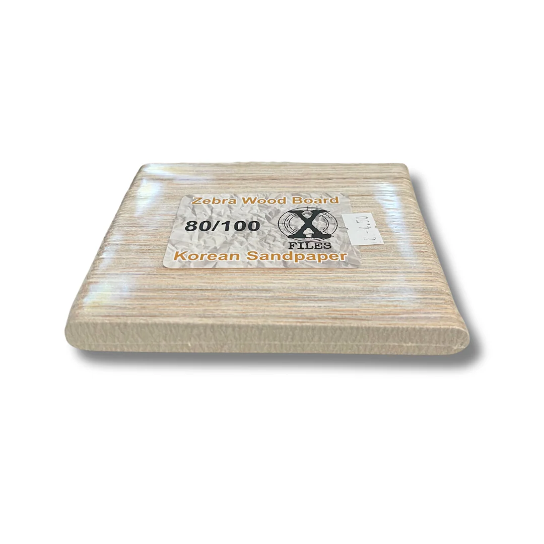 Korean Sandpaper Mini Nail X File Zebra Wood Board