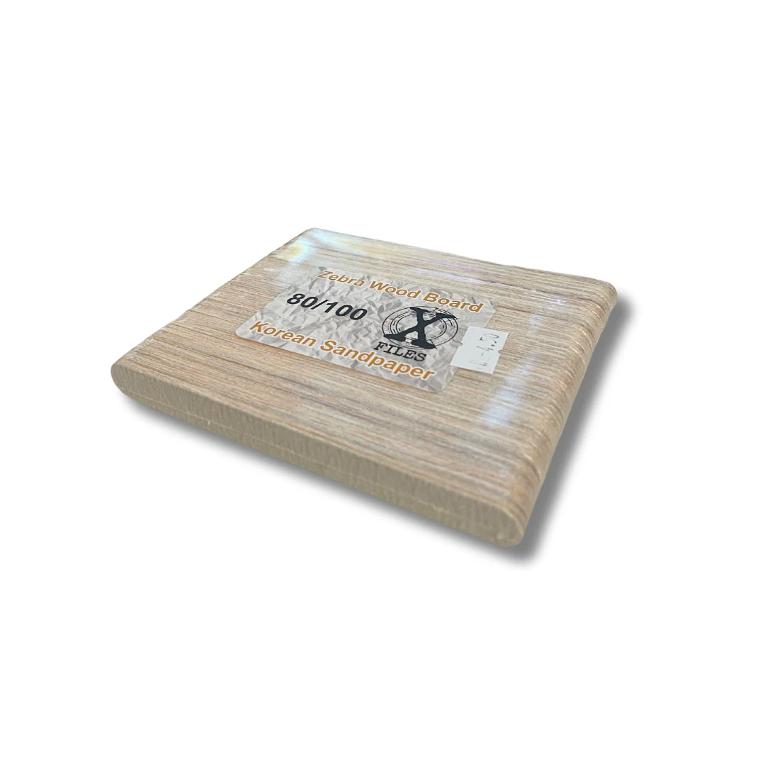 Korean Sandpaper Mini Nail X File Zebra Wood Board - Image 2