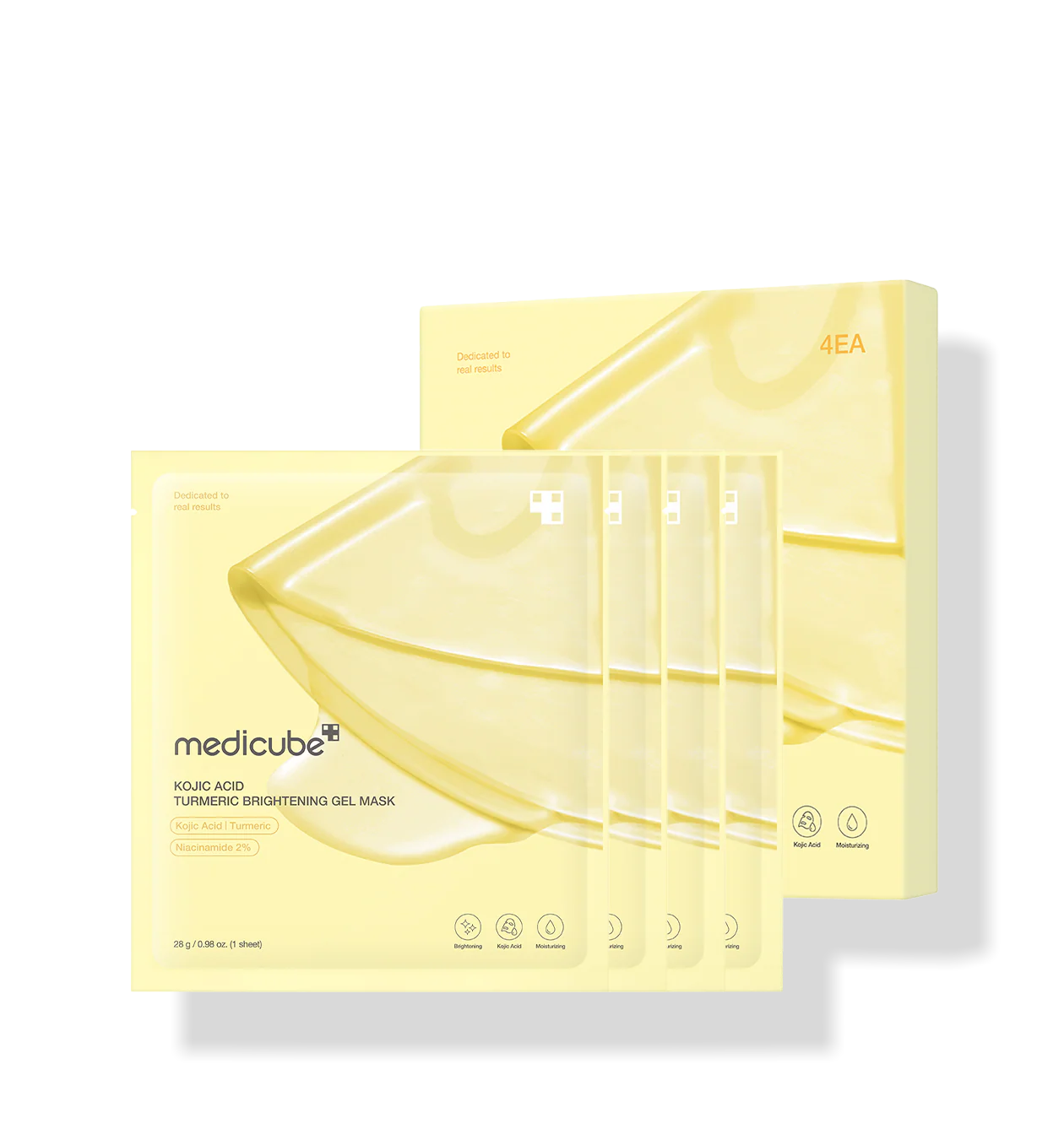 MEDICUBE Kojic Acid Turmeric Brightening Gel Mask (28g*4Ea) - Image 5