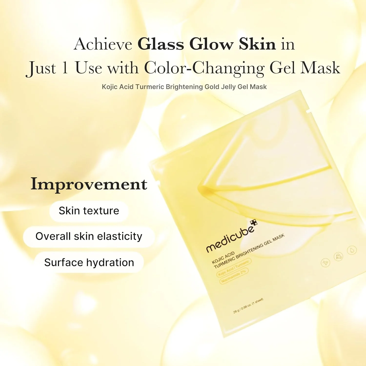 MEDICUBE Kojic Acid Turmeric Brightening Gel Mask (28g*4Ea) - Image 8