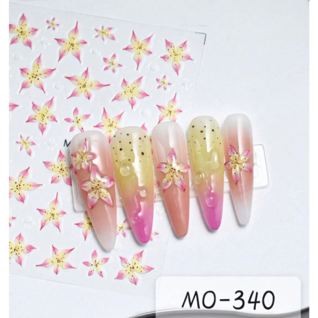 MOSR Nail Art Sticker Embossed Lily Flower - Image 2
