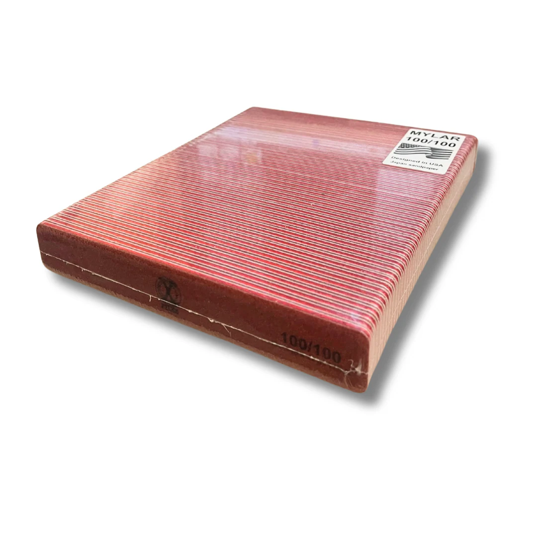 Mylar Japan Sandpaper Nail X File Jumbo Square Red (100/100) - Image 2