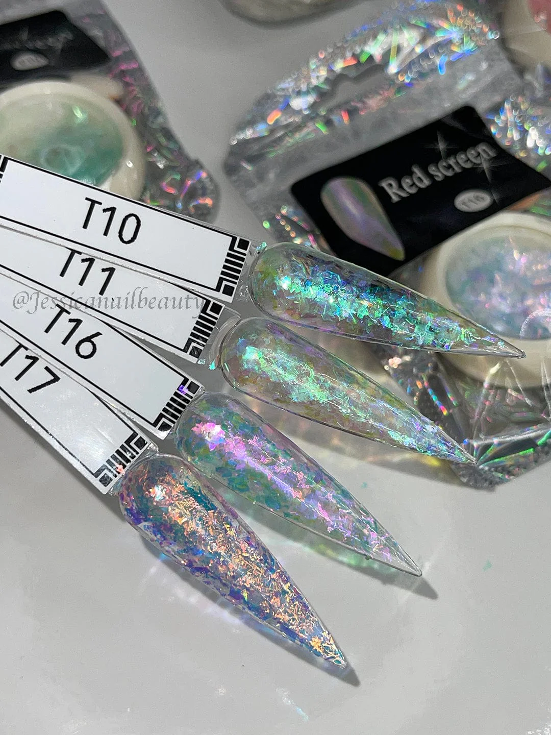 JNBS Nail Flakes Iridescent Aurora 3g T11 - Image 2