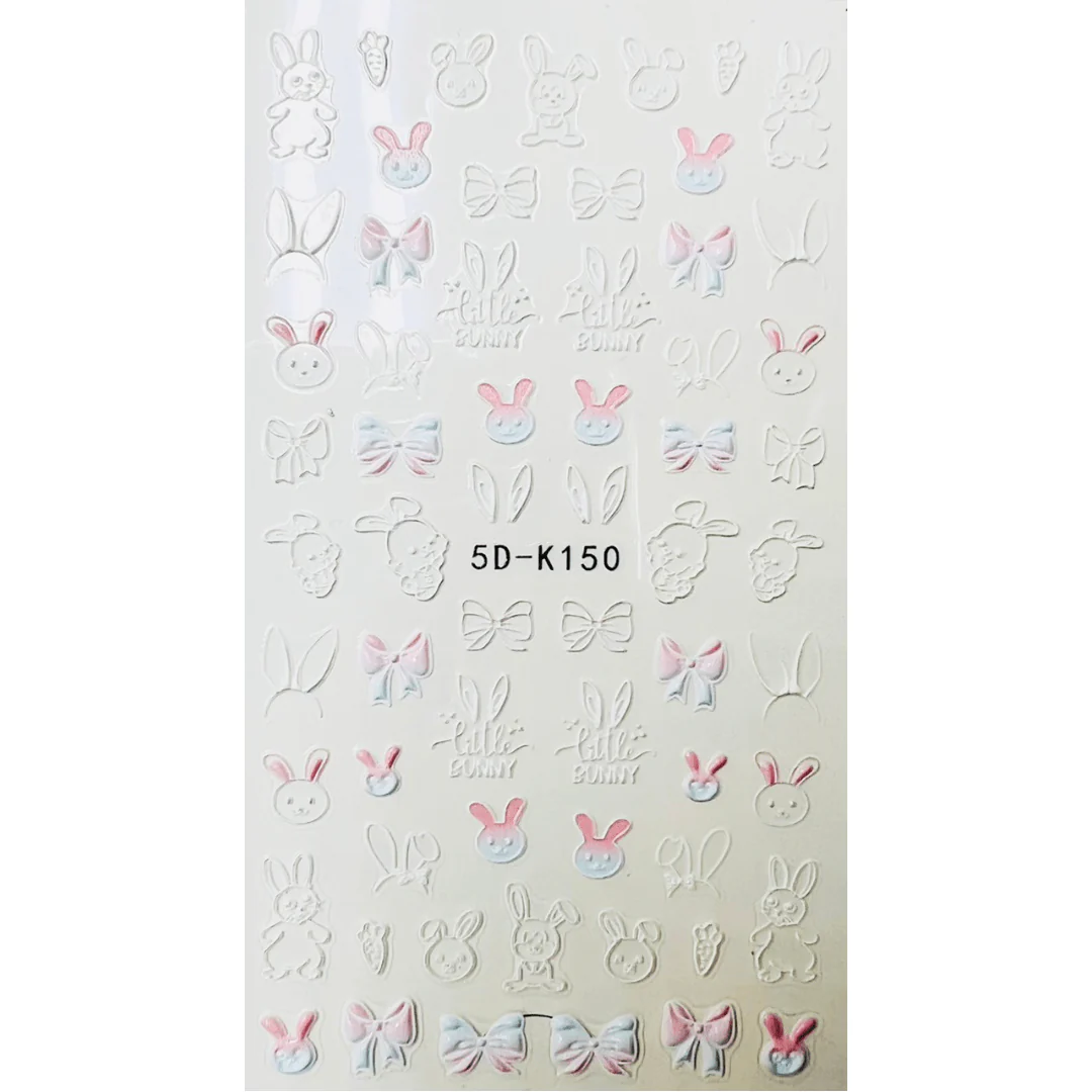 JNBS 5D Embossed Nail Sticker Cute and Colorful Decoration - Image 2