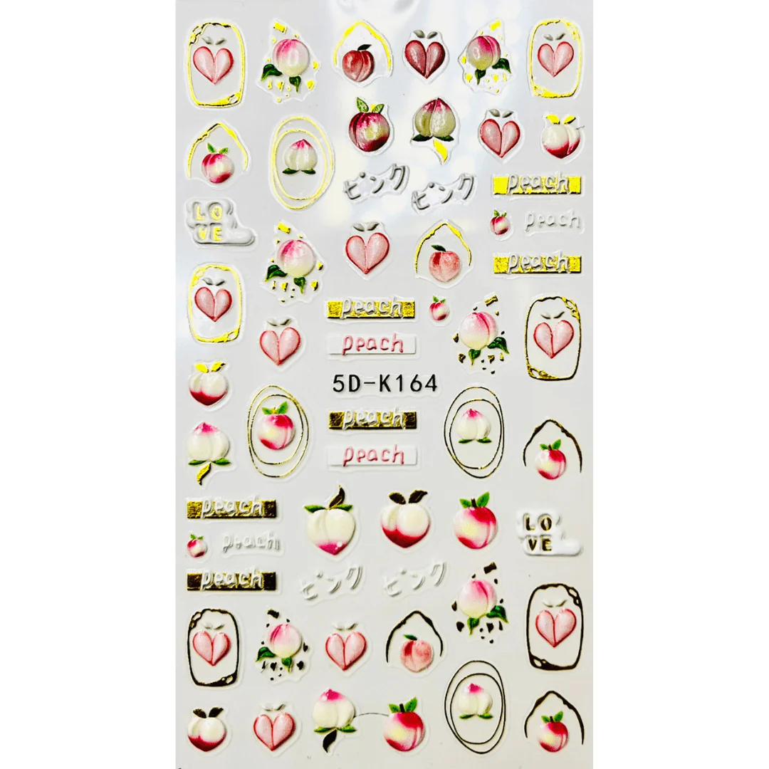 JNBS 5D Embossed Nail Sticker Cute and Colorful Decoration - Image 4