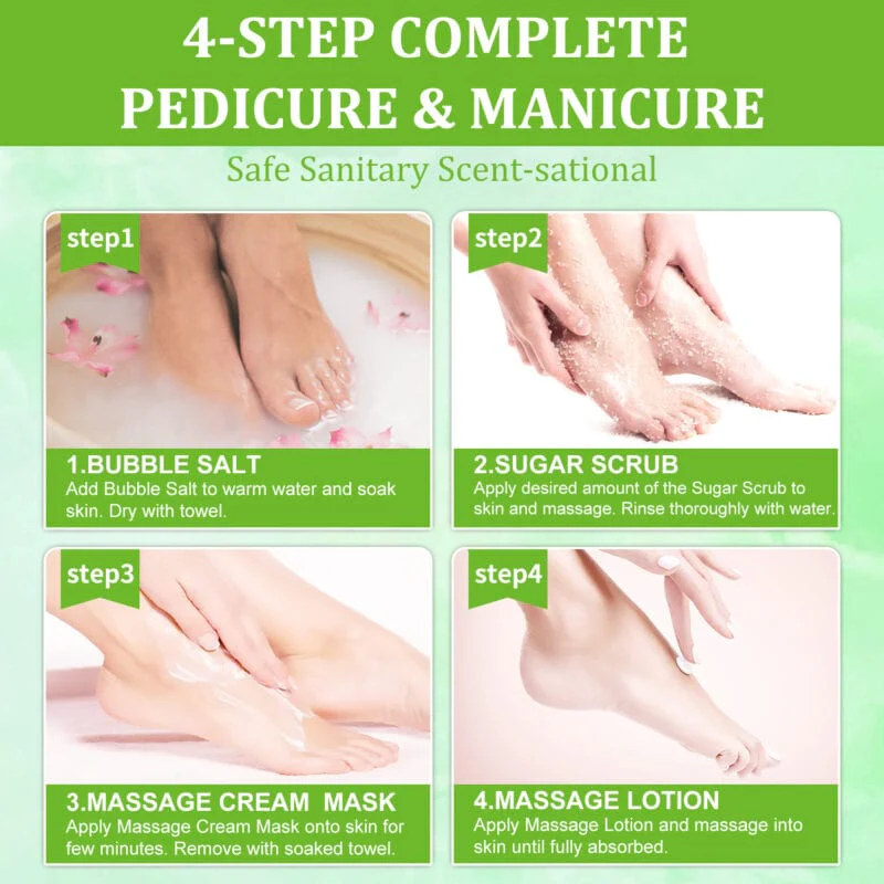 NBC BeautiLab BUBBLE SPA Deluxe Pedicure Kit (4Step) PEPPERMINT - Image 3